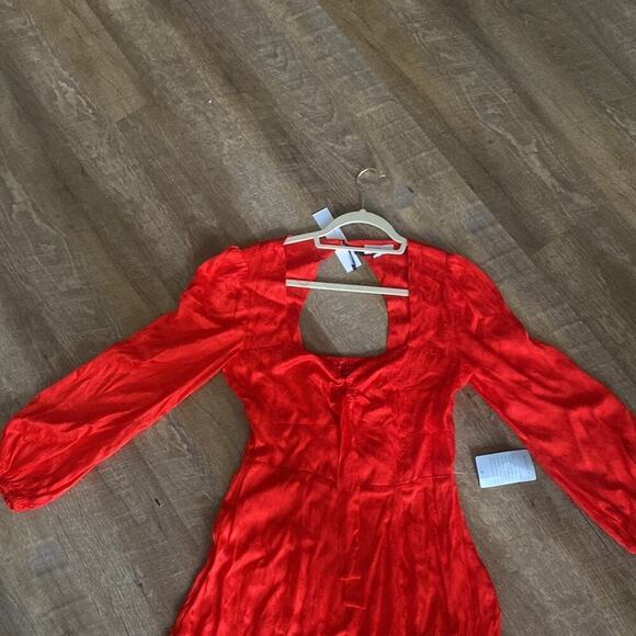NWT Anthropologie Naplan Sea Road MIDI Red Dress Size M - Picture 3 of 10